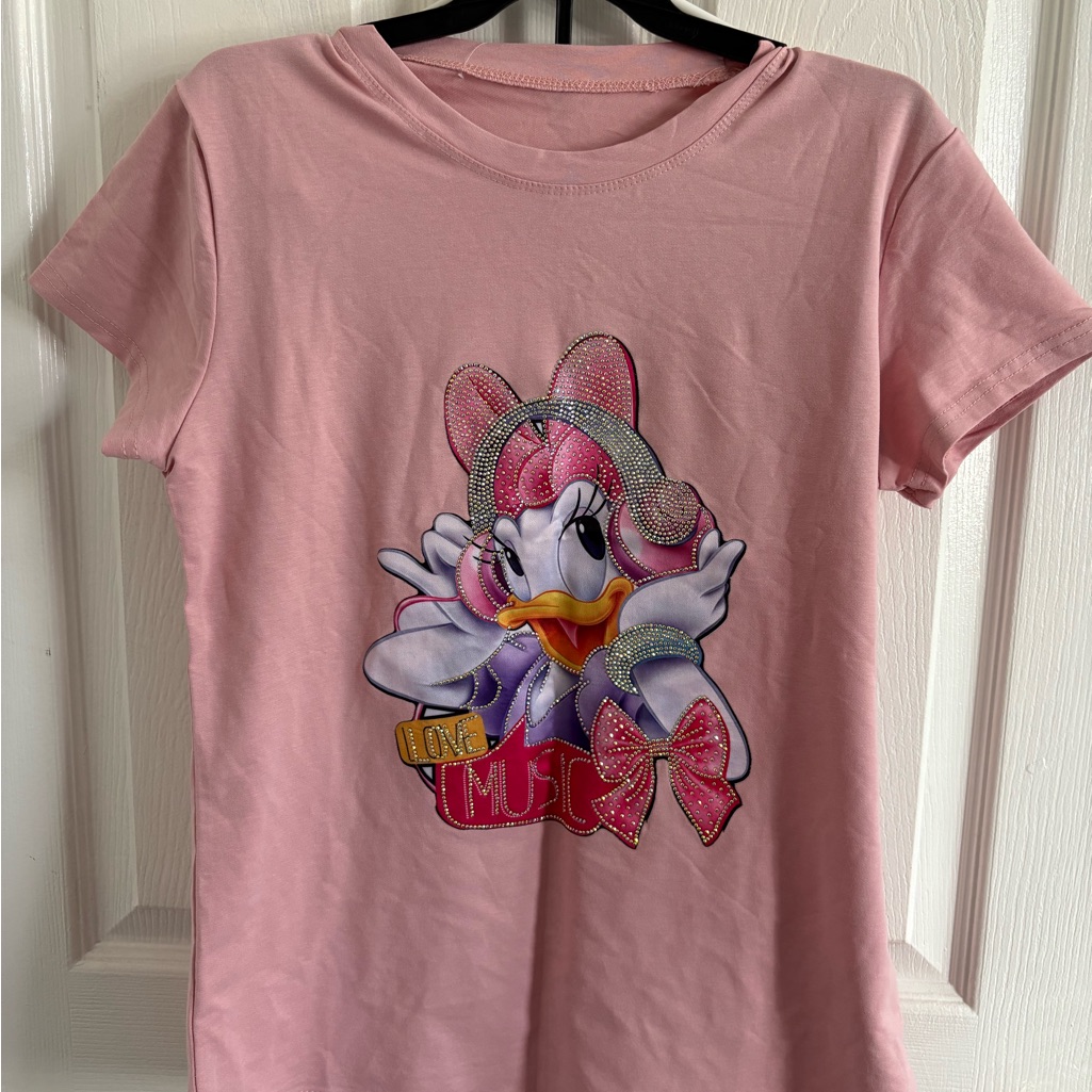 Pink Kids Shirt With Cartoon Character